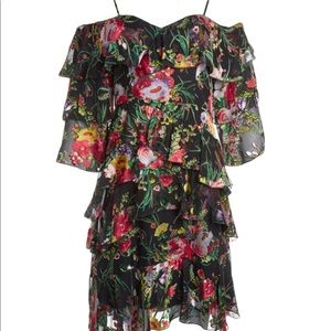 Alice & Olivia Cold Shoulder Ruffle Dress